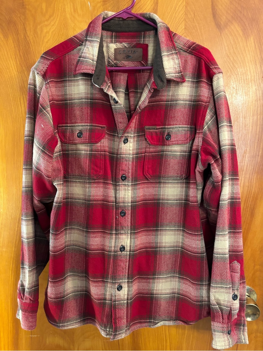 Orvis Red and Cream Plaid Jacket